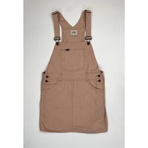 Wrangler Dusty Pink Overall Dress One Piece Denim Skirtall Western Size Small